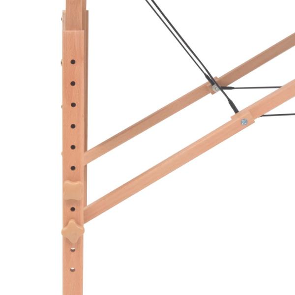 Massageliege 2-Zonen mit Hocker Klappbar 10 cm Sitz Schwarz