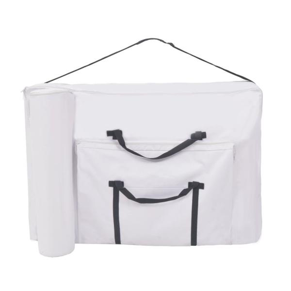 Massageliege 3-Zonen mit Hocker Klappbar 10 cm Sitz Weiß