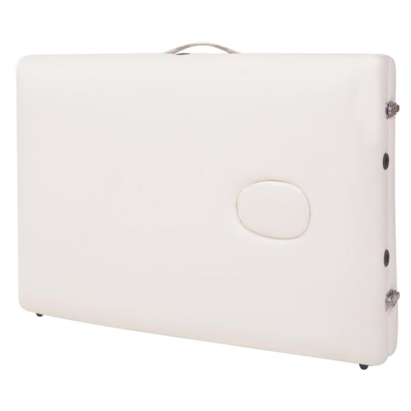 Massageliege 3-Zonen mit Hocker Klappbar 10 cm Sitz Weiß