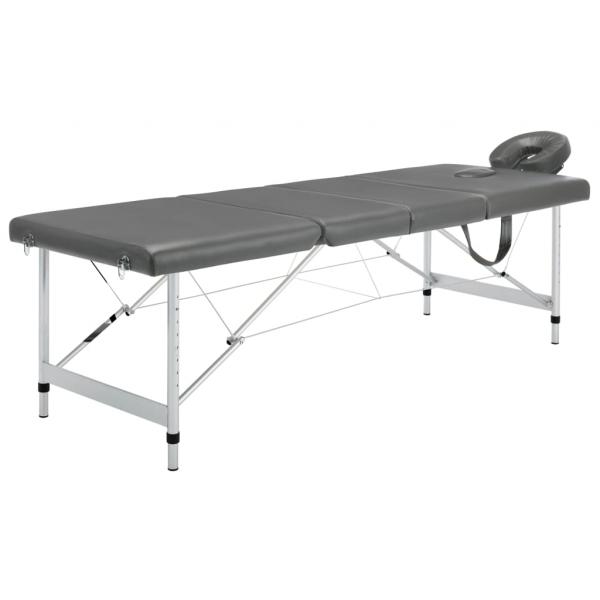 ARDEBO.de - Massagetisch mit 4 Zonen Aluminiumrahmen Anthrazit 186×68 cm