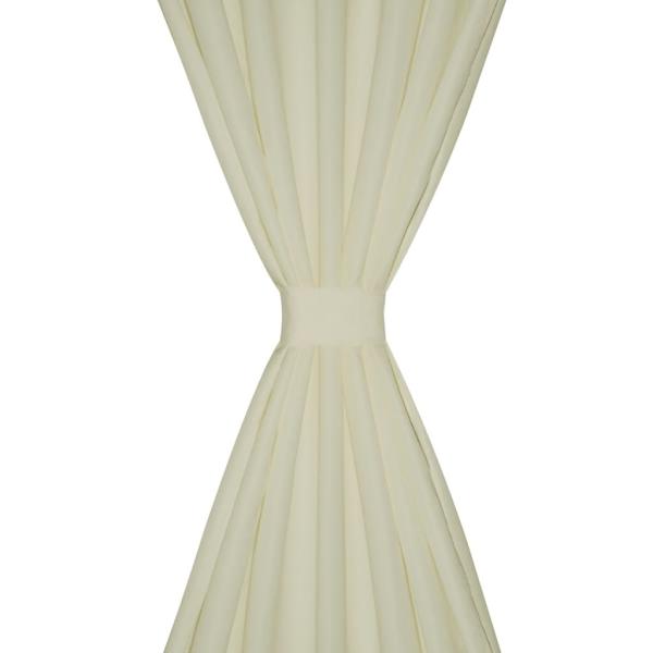 Vorhänge Gardinen aus Satin 2-teilig 140 x 245 cm Creme