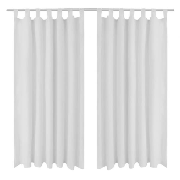 ARDEBO.de - Vorhänge Gardinen aus Satin 2-teilig 140 x 245 cm Weiß