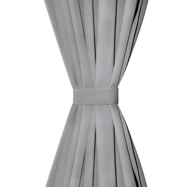 Vorhänge aus Mikro-Satin 2 Stk. mit Schlaufen 140×175 cm Grau