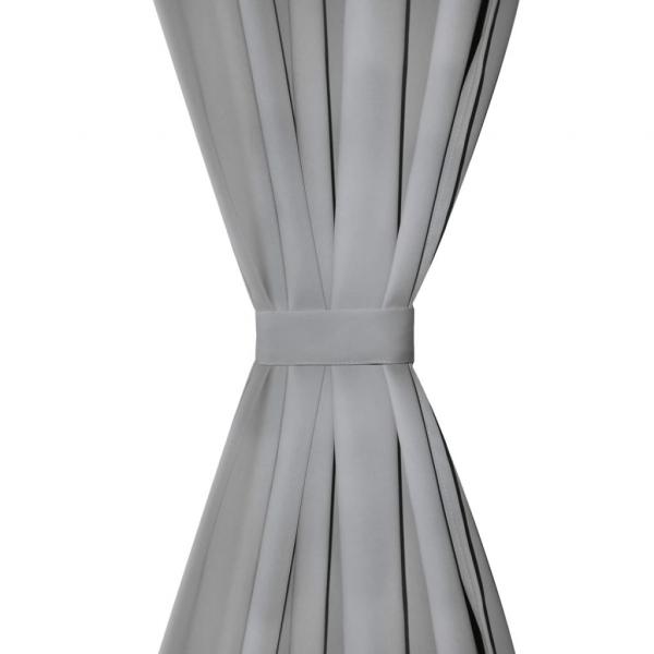 Vorhänge aus Mikro-Satin 2 Stk. mit Schlaufen 140×225 cm Grau