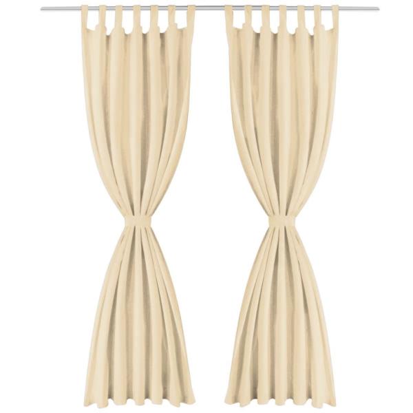 Vorhänge aus Mikro-Satin 2 Stk. mit Schlaufen 140×225 cm Beige