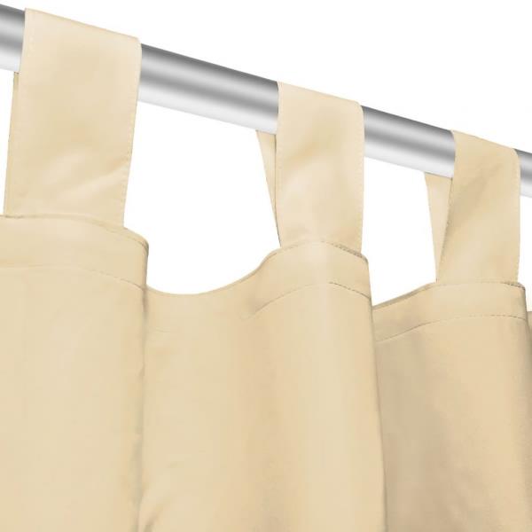 Vorhänge Mikro-Satin 2 Stk. mit Schlaufen 140x245 cm Beige