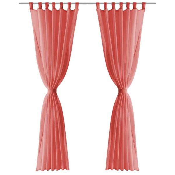 Voile-Gardinen 2 Stk. 140 x 225 cm Rot