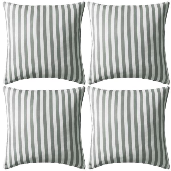 Gartenkissen 4 Stk. Streifenmuster 45 x 45 cm Grau
