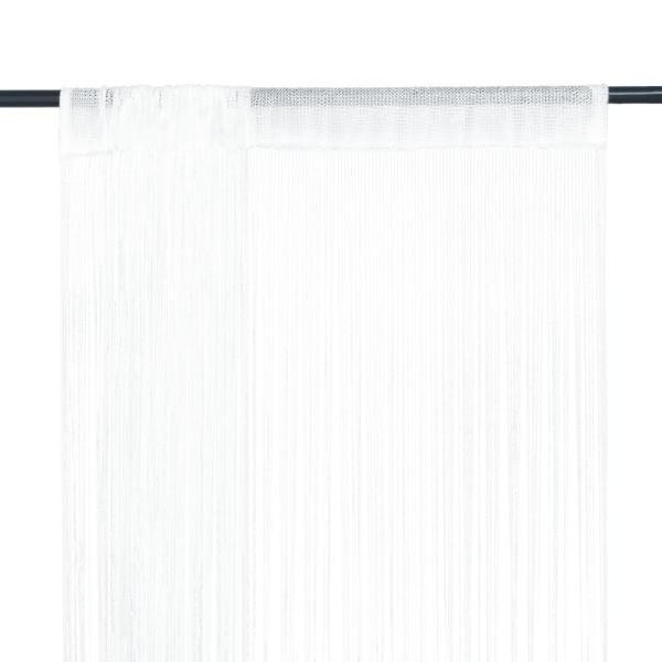 ARDEBO.de - Fadenvorhang 2 Stk.100 x 250 cm Weiß