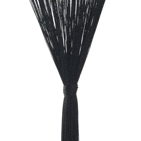Fadenvorhänge 2 Stk. 140 x 250 cm Schwarz