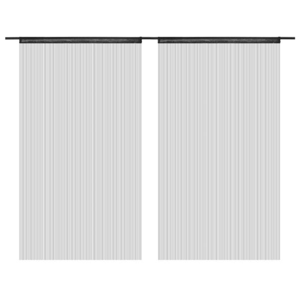 Fadenvorhänge 2 Stk. 140 x 250 cm Schwarz