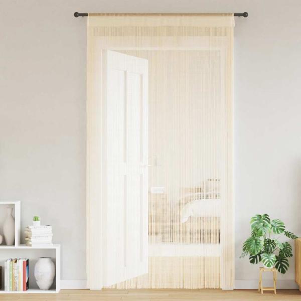 Fadenvorhänge 2 Stk. 100 x 250 cm Cremefarben