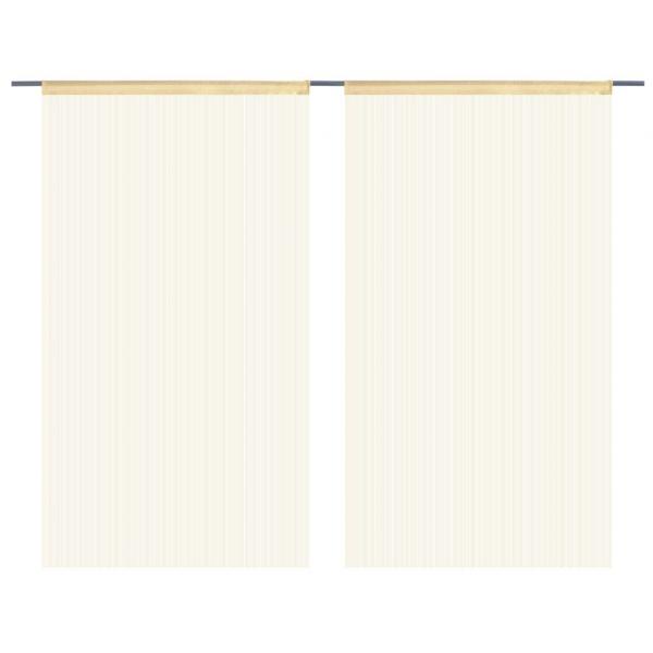 Fadenvorhänge 2 Stk. 140 x 250 cm Beige