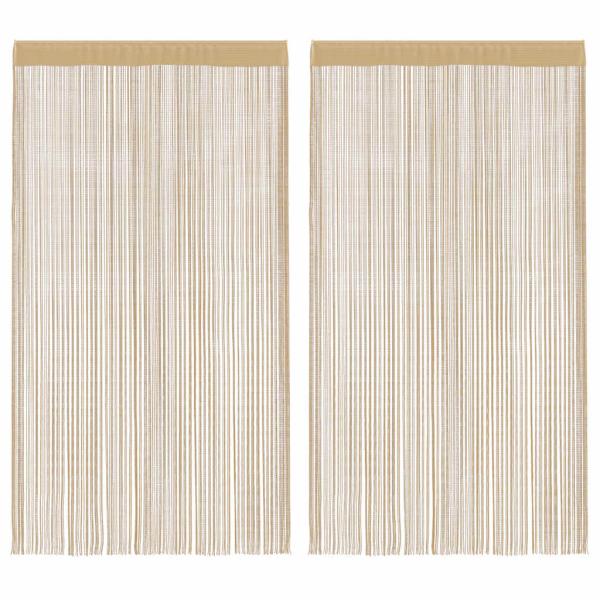 Fadenvorhänge 2 Stk. 140 x 250 cm Beige