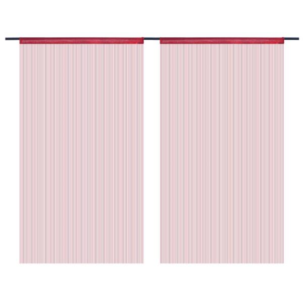 Fadenvorhänge 2 Stk. 100 x 250 cm Burgunderrot