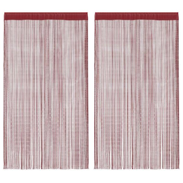 Fadenvorhänge 2 Stk. 100 x 250 cm Burgunderrot