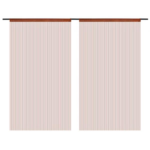 Fadenvorhänge 2 Stk. 100 x 250 cm Braun