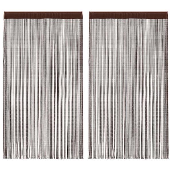 Fadenvorhänge 2 Stk. 100 x 250 cm Braun