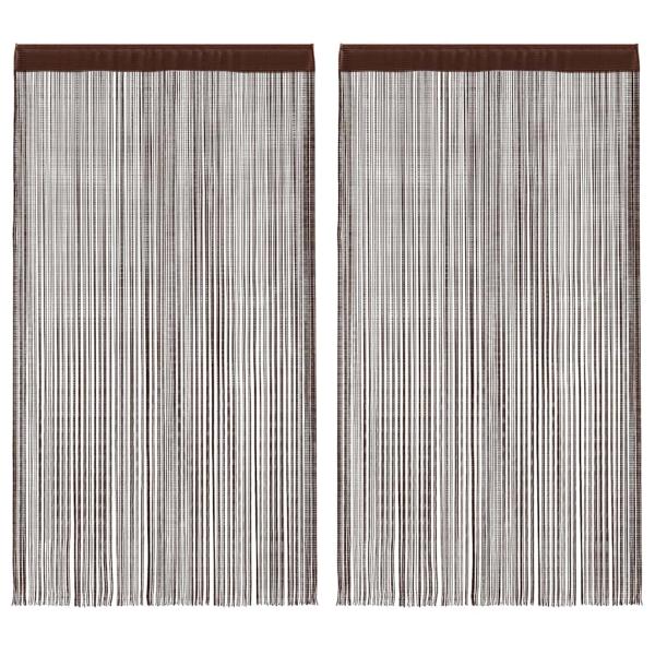 Fadenvorhänge 2 Stk. 140 x 250 cm Braun