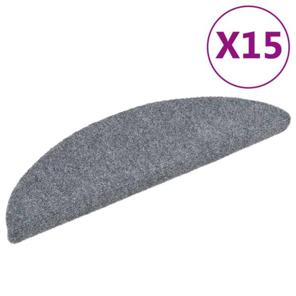 15 Stk. Selbstkl. Treppenmatten Nadelvlies 56x17x3cm Hellgrau