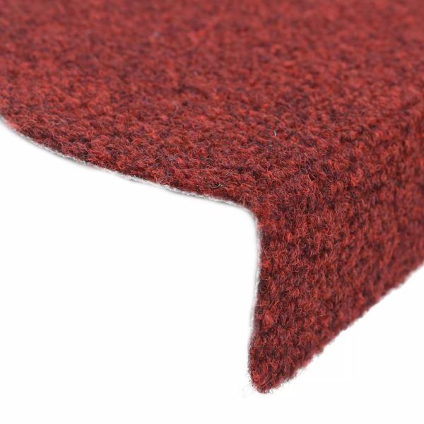 Stufenmatten Selbstklebend 15 Stk. 56x17x3 cm Bordeauxrot Halbrund