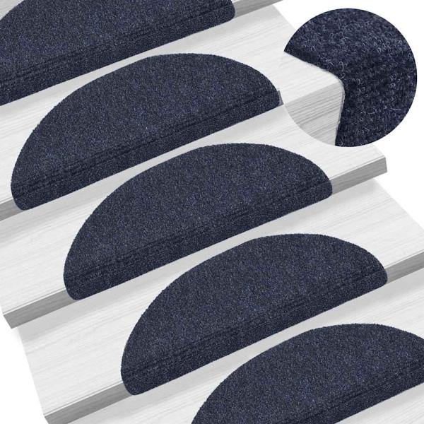 15 Stk. Selbstklebende Treppenmatten Nadelvlies 56x17x3cm Blau