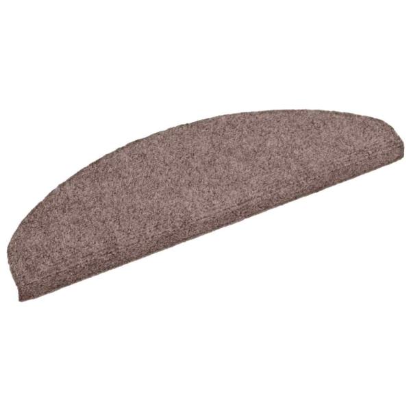 15-tlg Selbstklebende Treppenmatten Nadelvlies 65x21x4cm Braun