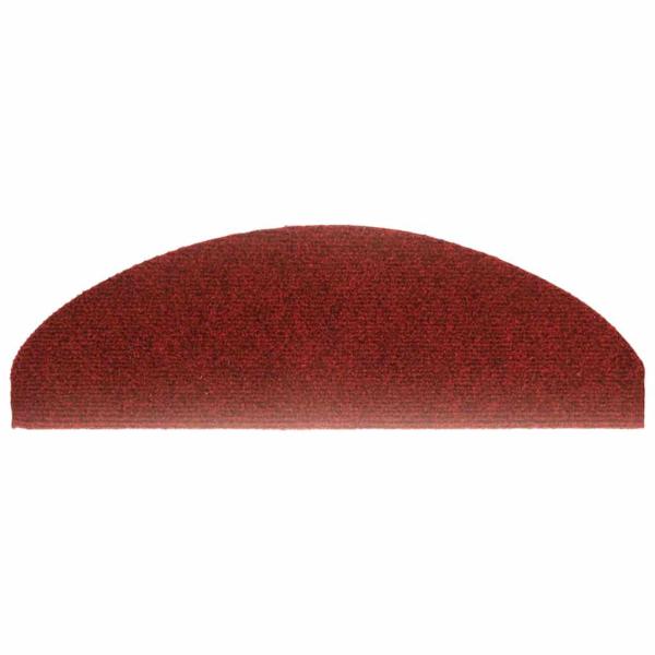 15-tlg Selbstklebende Treppenmatten Nadelvlies 65x21x4cm Rot