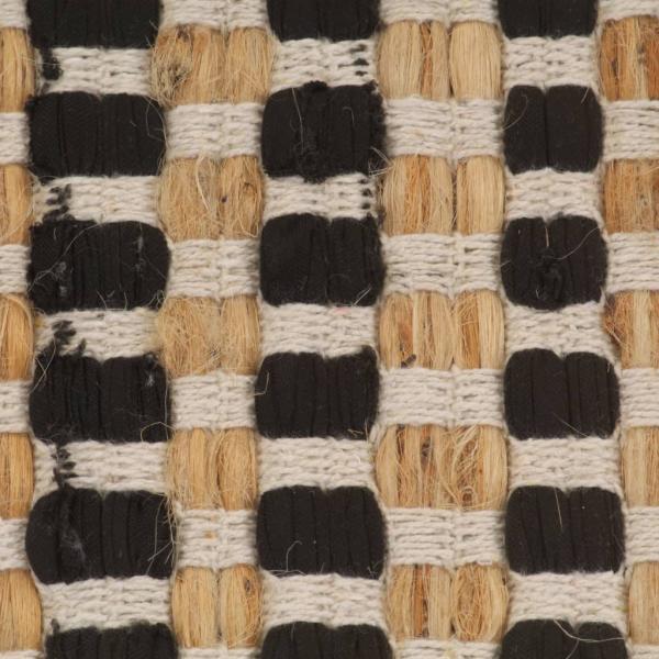 Handgewebtes Badematten-Set Jute Stoff Natur und Schwarz