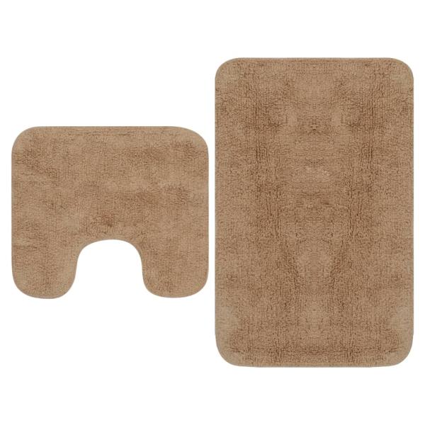 ARDEBO.de - Badematten-Set 2-tlg. Stoff Beige