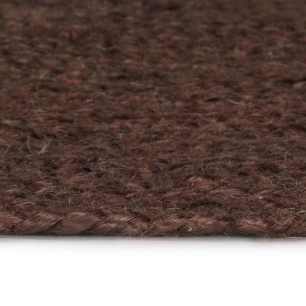 Teppich Handgefertigt Jute Rund 90 cm Braun