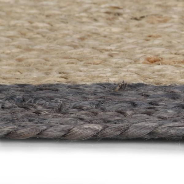 Teppich Handgefertigt Jute mit Dunkelgrauem Rand 150 cm