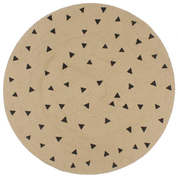 ARDEBO.de - Teppich Handgefertigt Jute mit Dreiecksmuster 150 cm
