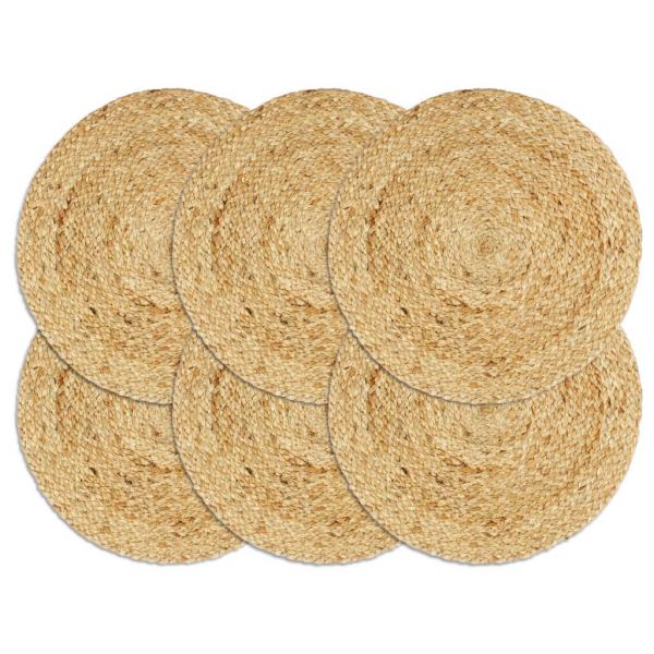 ARDEBO.de - Tischsets 6 Stk. Natur 38 cm Rund Jute