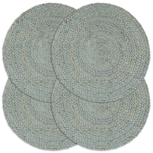 ARDEBO.de - Tischsets 4 Stk. Olivgrün 38 cm Rund Jute