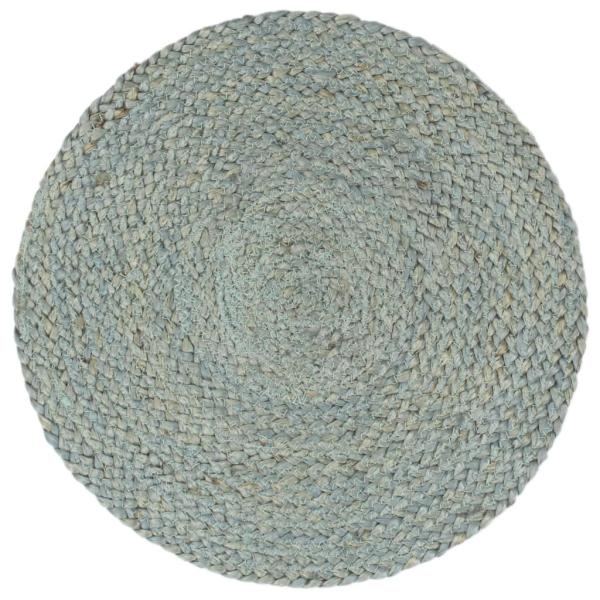 Tischsets 6 Stk. Uni Olivgrün 38 cm Rund Jute