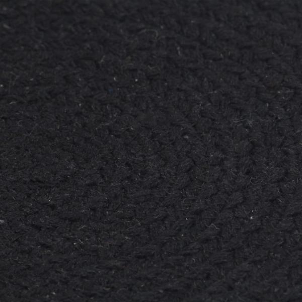 Tischsets 6 Stk. Uni Schwarz 38 cm Rund Baumwolle