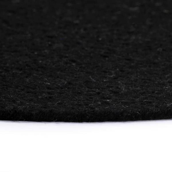 Tischsets 6 Stk. Uni Schwarz 38 cm Rund Baumwolle