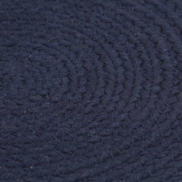 Tischsets 6 Stk. Uni Marineblau 38 cm Rund Baumwolle 