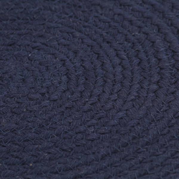 Tischsets 6 Stk. Uni Marineblau 38 cm Rund Baumwolle 