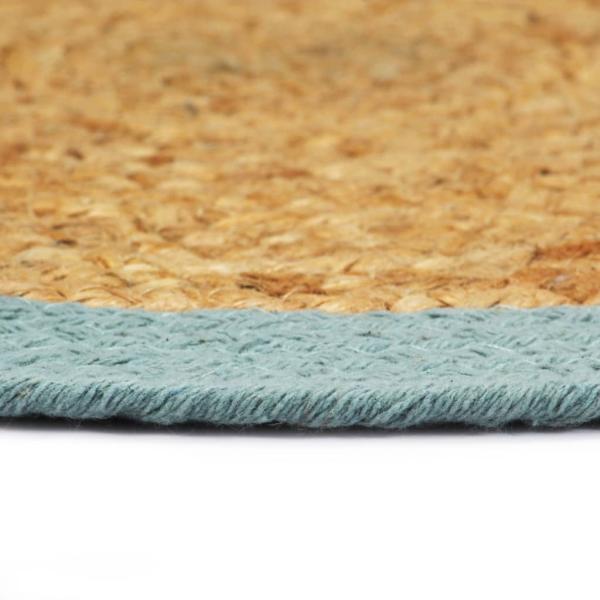 Tischsets 6 Stk. Natur und Grün 38 cm Jute und Baumwolle 