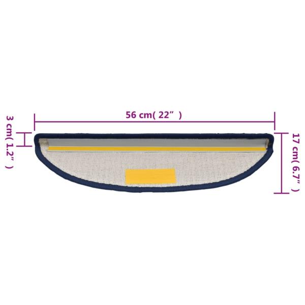Stufenmatten 15 Stk. 56x17x3 cm Blau Halbrund