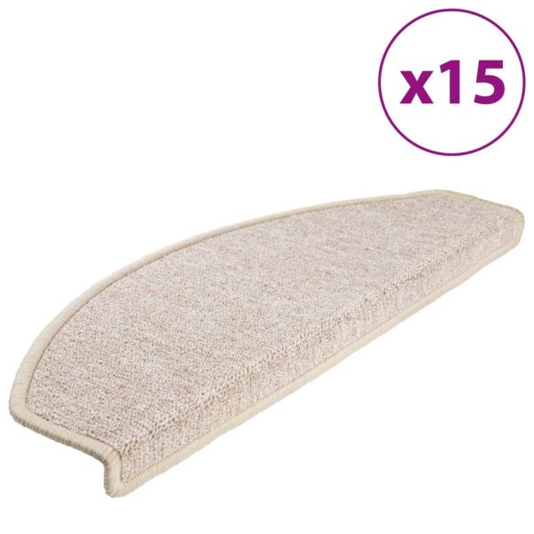 15 Stk. Treppenmatten Taupe 65 x 24 x 4 cm