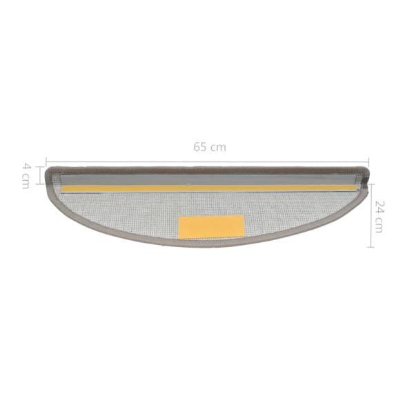 15 Stk. Treppenmatten Taupe 65 x 24 x 4 cm