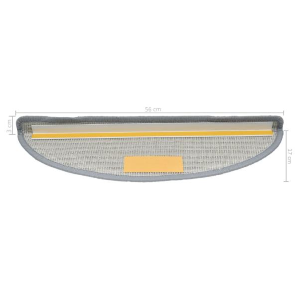 Treppenmatten 15 Stk. Grau 56x17x3 cm
