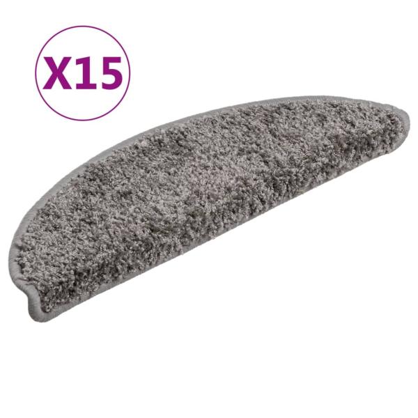 Stufenmatten 15 Stk. 56x17x3 cm Grau Halbrund
