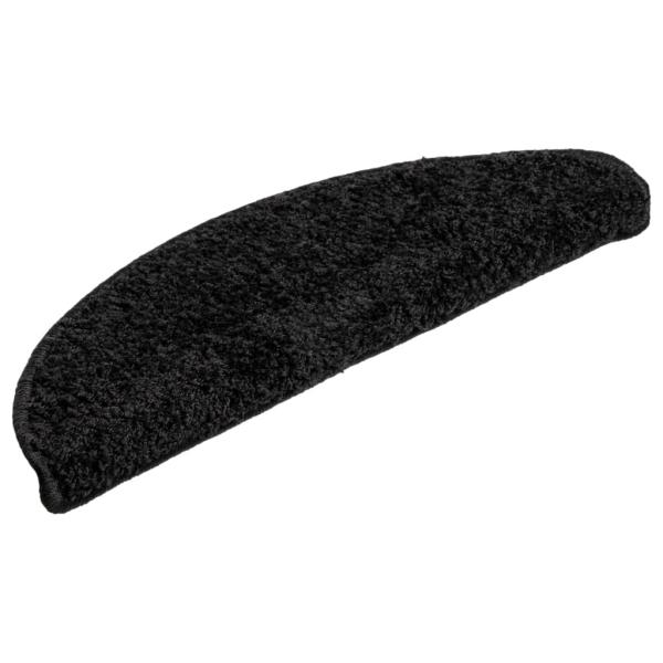 Treppenmatten 15 Stk. Schwarz 56x17x3 cm