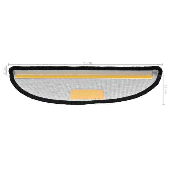 Stufenmatten 15 Stk. 56x17x3 cm Schwarz Halbrund