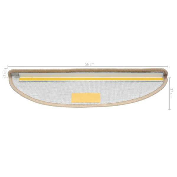 Stufenmatten 15 Stk. 56x17x3 cm Creme Halbrund