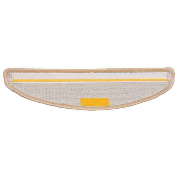 Stufenmatten 15 Stk. 56x17x3 cm Creme Halbrund